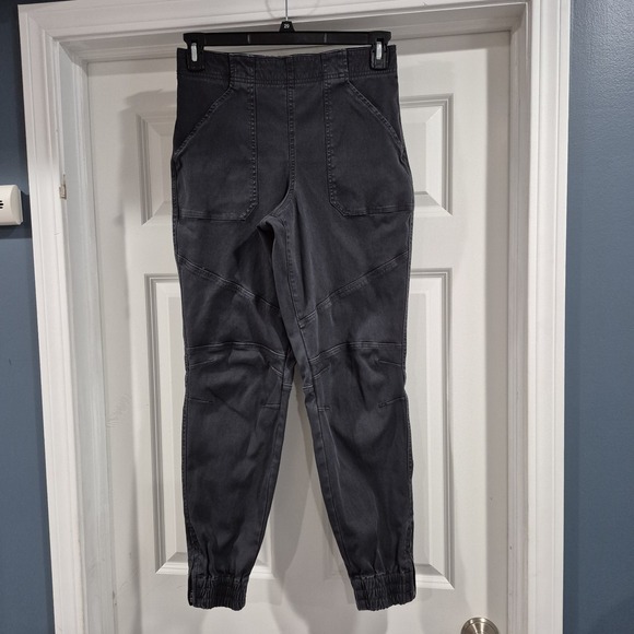 Spanx Pants Womens Large Dark Gray Cargo Jogger Utility Twill Pull On‎ Shaping - Picture 2 of 13